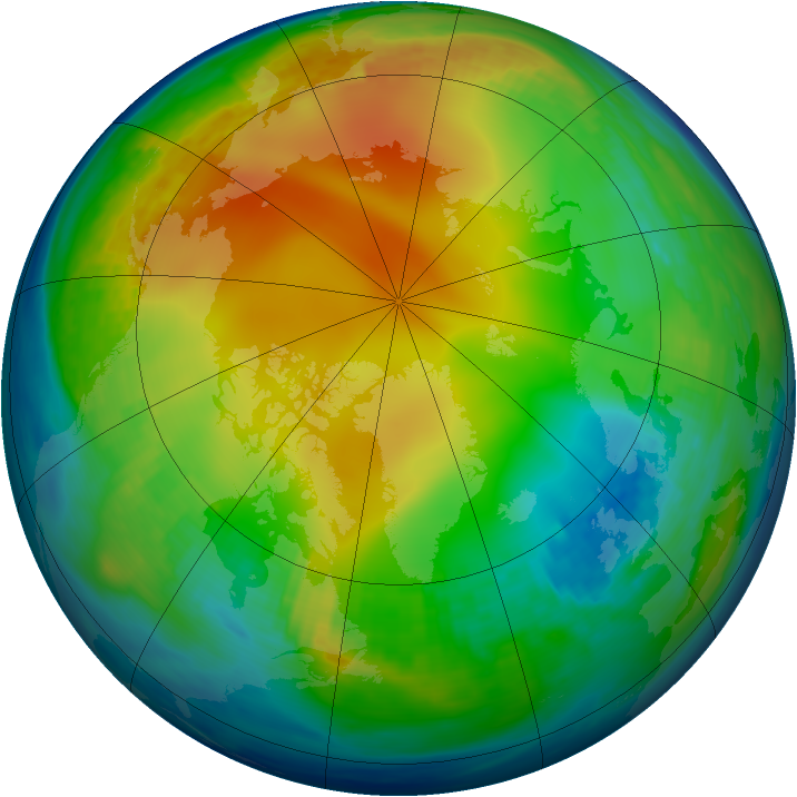 Arctic ozone map for 09 December 1987